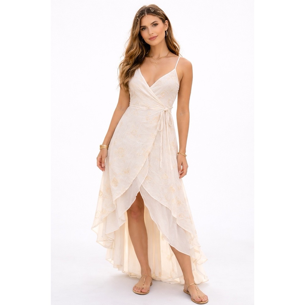 Chelsea And Violet‎ Ivory Embroidered Dress fairy festival vacation boho beachy
